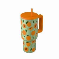 STRAW TUMBLER XL StA 900ml PEACH GARDEN