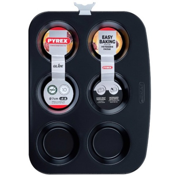 ΦΟΡΜΑ ΑΝΤ/ΤΙΚΗ MAFFIN 6ΘΕΣΕΙΣ PYREX Glide