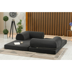 ΚΑΝΑΠΕΣ ΚΡΕΒΑΤΙ(PUFFY) ΔΙΘΕΣΙΟΣ ΠΟΛΥΜΟΡΦΙΚΟΣ ΧΡΩΜΑ ΓΚΡΙ & ΜΠΕΖ 200*100*75ΕΚ.