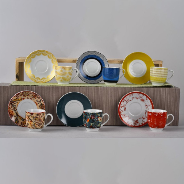 ΦΛΥΤΖΑΝΙΑ + ΠΙΑΤΑΚΙΑ ΚΑΦΕ ΣΕΤ 6ΤΕΜ. 90cc