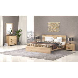 ΚΡΕΒΑΤΙ ΞΥΛΙΝΟ ΔΙΠΛΟ 160Χ200 Ν01 ΜΕΛΙ ME ΤΑΒΛΕΣ