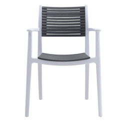 ΠΟΛΥΘΡΟΝΑ PP ΑΣΠΡΟ-ΓΚΡΙ AKRON 58X54X86CM