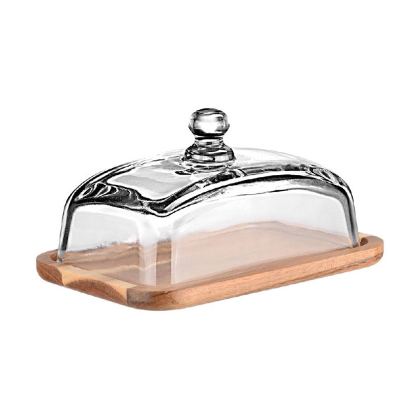 ΒΑΣΗ ΤΥΡΙΩΝ ALLURE ΜΕ ΓΥΑΛΙΝΟ ΚΑΠΑΚΙ 18.5x12.8x10cm