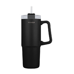 STRAW TUMBLER XL HOMELY StA 900ml MIDNIGHT BLACK