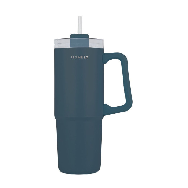 STRAW TUMBLER XL HOMELY StA 900ml INDIGO BLUE