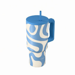 STRAW TUMBLER XL StA 900ml OCEAN WAVES