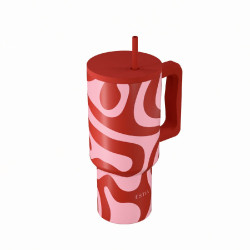 STRAW TUMBLER XL StA 900ml CORAL WAVES