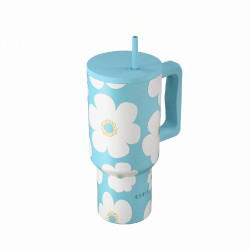 STRAW TUMBLER XL StA 900ml BLUE DAISY