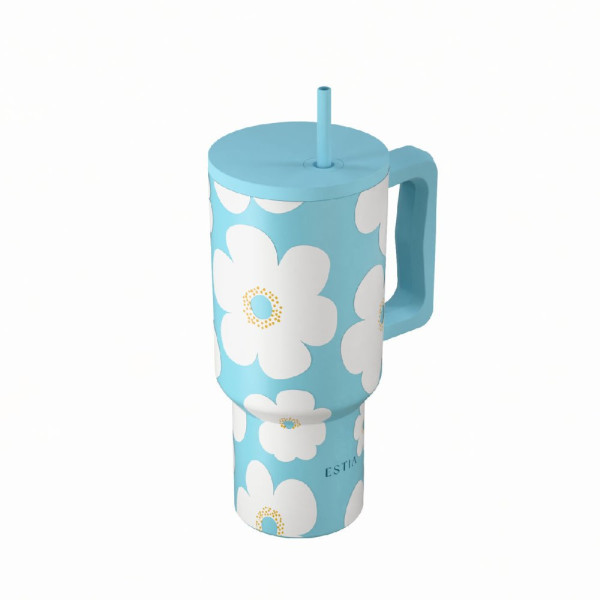 STRAW TUMBLER XL StA 900ml BLUE DAISY