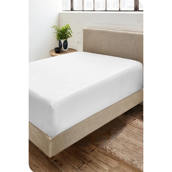 ΣΕΝΤΟΝΙ ΜΟΝΟ 100Χ200+20ΕΚ. ΛΕΥΚΟ ΜΕ ΛΑΣΤΙΧΟ POLYCOTTON