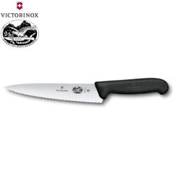 ΜΑΧΑΙΡΙ CHEF ΟΔΟΝΤΩΤΟ ΜΑΥΡΗ ΛΑΒΗ 19εκ. VICTORINOX FIBROX 