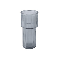 ΔΙΑΚΟΣΜΗΤΙΚΟ ΓΥΑΛΙΝΟ ΒΑΖΟ RIPPLE ΓΚΡΙ GLOWER 24CM