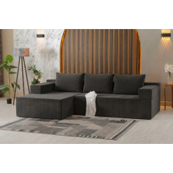 ΚΑΝΑΠΕΣ ΓΩΝΙΑΚΟΣ ΑΡΙΣΤΕΡΟΣ (VALIA) ΧΡΩΜΑ ΓΚΡΙ & ΜΠΕΖ  260*156*78ΕΚ.