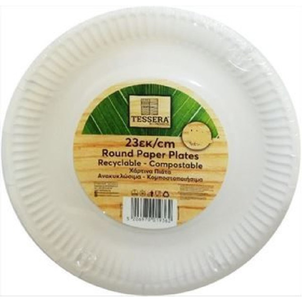 ΠΙΑΤΑ ΣΤΡΟΓΓΥΛΑ 23CM TESSERA BIO ΖΑΧ-ΑΜΟ 10ΤΕΜ (ΕΚΠΤ-15% 24ΑΔΑ)