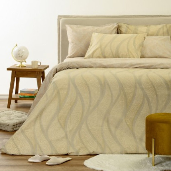 ΣΕΤ ΣΕΝΤΟΝΙΑ ΥΠΕΡΔΙΠΛΑ (235X270) DRIFT BEIGE ULTRA LINE 