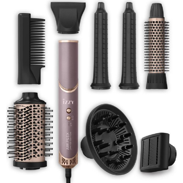 ΣΕΤ MULTI STYLER 9 IN 1 IZZY IZ-7221 ΒΟΥΡΤΣΑ ΜΕ ΑΕΡΑ ΓΙΑ ΙΣΙΩΜΑ ΚΑΙ ΜΠΟΥΚΛΕΣ 1500W