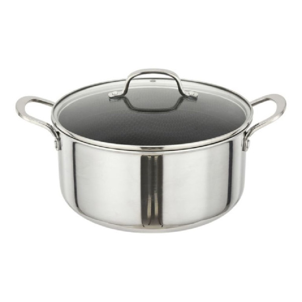 ΚΑΤΣΑΡΟΛΑ ΙΝΟΧ ΑΝΤΙΚ-ΤΙΚΗ ΜΕ ΓΥΑΛ. ΚΑΠΑΚΙ DMOND TRI-PLY 24ΕΚ.