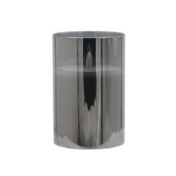 ΚΕΡΙ LED ΜΕ ΡΕΑΛΙΣΤΙΚΗ 3D ΦΛΟΓΑ FL1015 ΣΕ ΓΥΑΛΙ ΧΡΩΜΑ SMOKY 10x10x15εκ