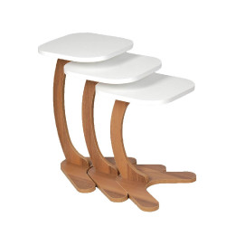 ΤΡΑΠΕΖΑΚΙΑ ΞΥΛΙΝΑ ΣΕΤ 3ΤΕΜ. 34x34x58cm / 34x34x51cm / 34x34x45cm