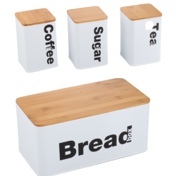 ΑΡΤΟΘΗΚΗ ΜΕΤΑΛΛΙΚΗ BAMBOO + 3 ΔΟΧΕΙΑ 3ΧΡΩΜΑΤΑ