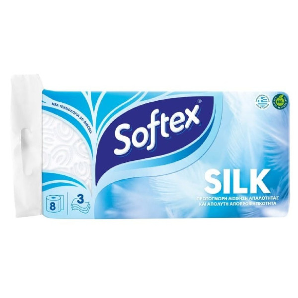 ΧΑΡΤΙ ΥΓΕΙΑΣ SOFTEX 8ΤΜΧ 3ΦΥΛΛΟ SILK (95ΓΡ)