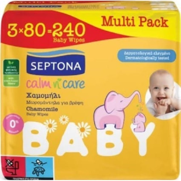 ΜΩΡΟΜΑΝΤΗΛΑ SEPTONA 3×80ΤΕΜ MULTIPACK CALM N CARE ΧΑΜΟΜΗΛΙ
