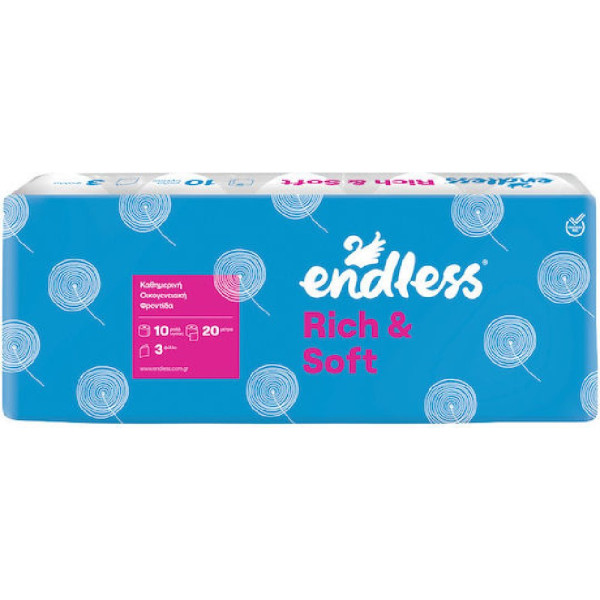ΧΑΡΤΙ ΥΓΕΙΑΣ ENDLESS 10TMX 3ΦΥΛΛΟ RICH&SOFT (100ΓΡ)