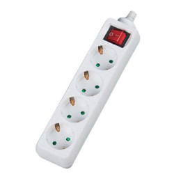 ΠΟΛΥΜΠΡΙΖΟ V04BK Alfaone 4 θέσεις με διακόπτη 3Χ1,5mm 1,5m Λευκό