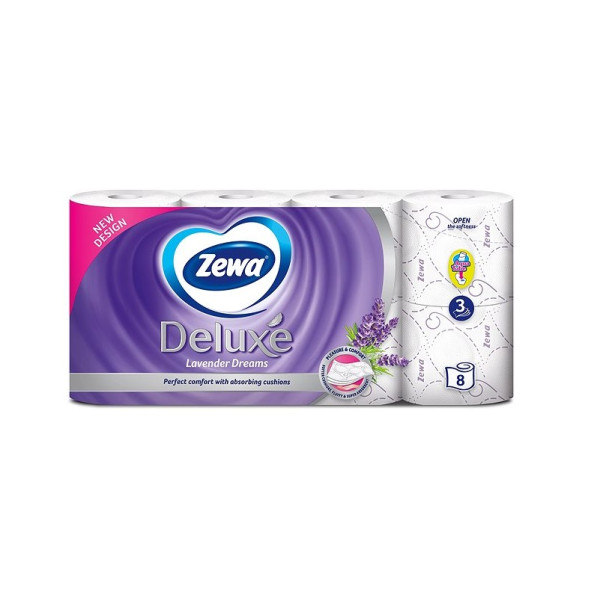 ΧΑΡΤΙ ΥΓΕΙΑΣ ZEWA DELUXE 8ΡΟΛΑ 3ΦΥΛΛΟ ΛΕΒΑΝΤΑ