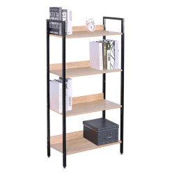 ΒΙΒΛΙΟΘΗΚΗ-ΡΑΦΙΕΡΑ 4ΡΑΦ. ΞΥΛΟ-ΣΙΔΕΡΟ (60x28x126)