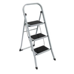 ΣΚΑΛΑΚΙ 3ΠΛΟ ΜΕΤΑΛΙΚΟ ΜΑΥΡΟ-ΓΚΡΙ 46,5x72x105εκ.