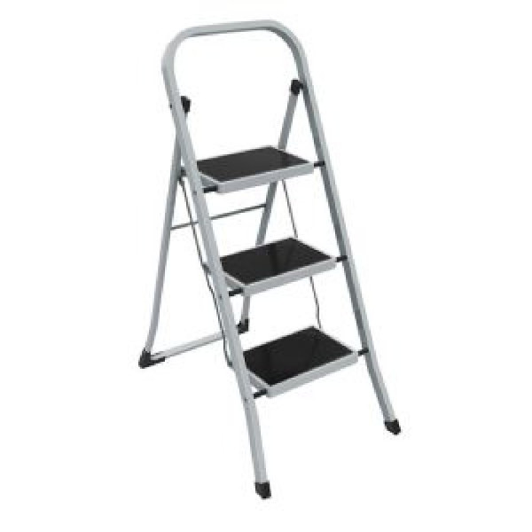 ΣΚΑΛΑΚΙ 3ΠΛΟ ΜΕΤΑΛΙΚΟ ΜΑΥΡΟ-ΓΚΡΙ 46,5x72x105εκ.