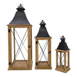 ΦΑΝΑΡΙΑ ΣΕΤ 3 ΞΥΛΟ ΜΕΤΑΛΟ (30x30x84 - 22x22x62,5 - 14x14x42)