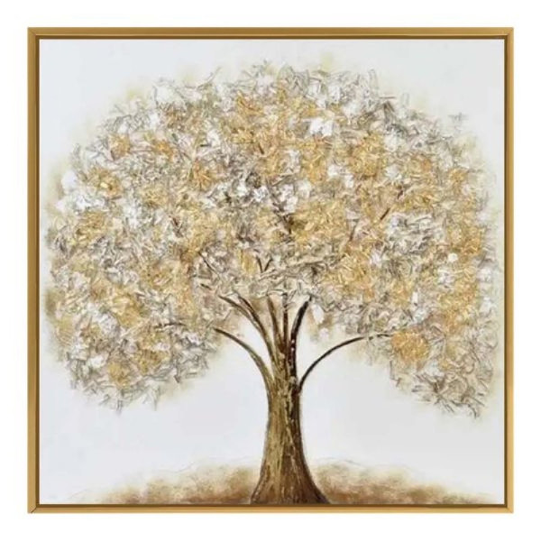 ΚΑΔΡΟ ΚΑΜΒΑΣ ΕΛΑΙΟΓΡΑΦΙΑ ΜΕ ΧΡΥΣΗ ΚΟΡΝΙΖΑ 80x80