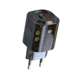 Αντάπτορας φόρτισης Fast Charge με 2 θύρες USB-A & Type-C - 20W - CX-179B - 271795