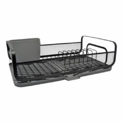 ΠΙΑΤΟΘΗΚΗ ΜΕΤΑΛΛΙΚΗ ΣΕ ΜΑΥΡΟ ΜΑΤ ΧΡΩΜΑ ΜΕ ΓΚΡΙ ΔΙΣΚΟ 43x28x14εκ.