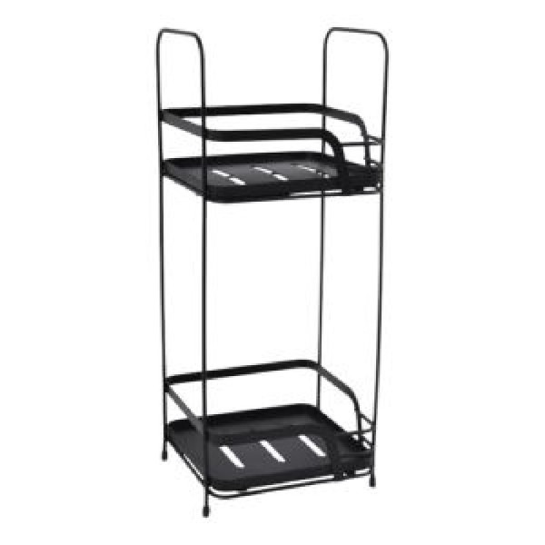 ΡΑΦΙΕΡΑ ΜΠΑΝΙΟΥ ΔΙΠΛΗ ΜΕΤΑΛΛΙΚΗ ΣΕ ΜΑΥΡΟ ΧΡΩΜΑ 16x15,5x40εκ.