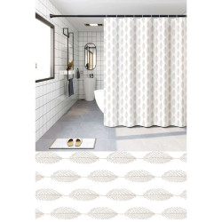 ΚΟΥΡΤΙΝΑ ΜΠΑΝ. PEVA 180x180 + 12 ΚΡΙΚΟΙ