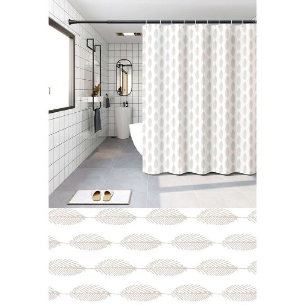 ΚΟΥΡΤΙΝΑ ΜΠΑΝ. PEVA 180x180 + 12 ΚΡΙΚΟΙ