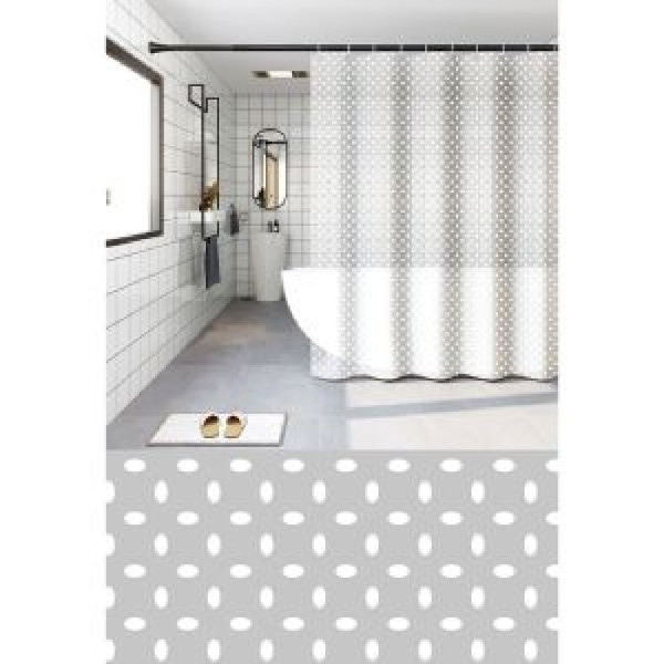 ΚΟΥΡΤΙΝΑ ΜΠΑΝ. PEVA 180x180 + 12 ΚΡΙΚΟΙ