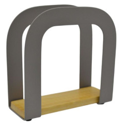 ΧΑΡΤΟΠΕΤΣΕΤΟΘΗΚΗ ΜΕΤΑΛΛΙΚΗ  TAUPE ΜΕ ΜΠΑΜΠΟΥ (12x4,5x12)