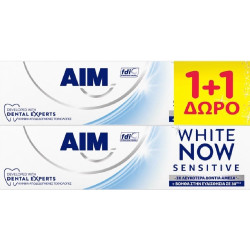 ΟΔΟΝΤΟΚΡΕΜΑ 75ML AIM WHITE NOW 1+1ΔΩΡΟ SENSITIVE