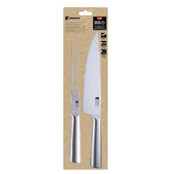 ΜΑΧΑΙΡΙ ΚΑΙ ΠΙΡΟΥΝΙ ΣΕΤ ΓΙΑ BBQ BG-40220-MM - BERGNER